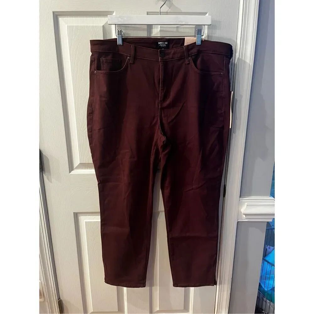 NYDJ Curves 360 Slim Straight Jeans in Deep Currant sz 18 NWT